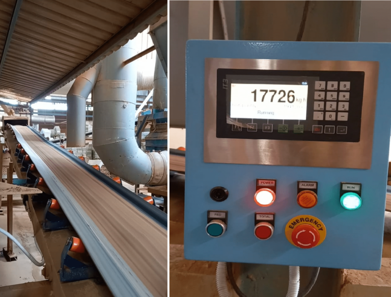 belt scale system for tile manufacture